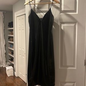 Black leather dress